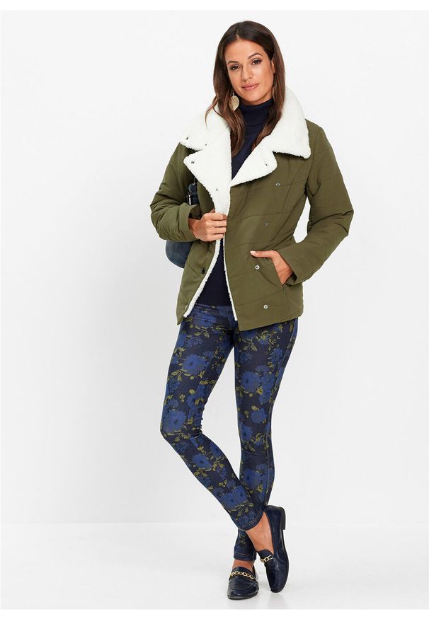 Niebieskie jeansy bonprix w kwiaty