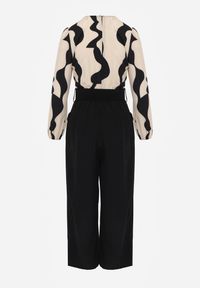 Renee - Beżowy Długi Kombinezon z Paskiem i Kopertowym Dekoltem Johnatho. Okazja: na co dzień. Kolor: beżowy. Długość: długie. Styl: casual, elegancki #8