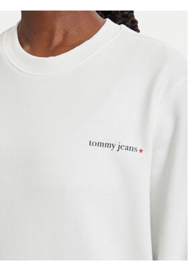 Tommy Jeans Bluza Ess Logo DW0DW22829 Biały Regular Fit. Kolor: biały. Materiał: bawełna