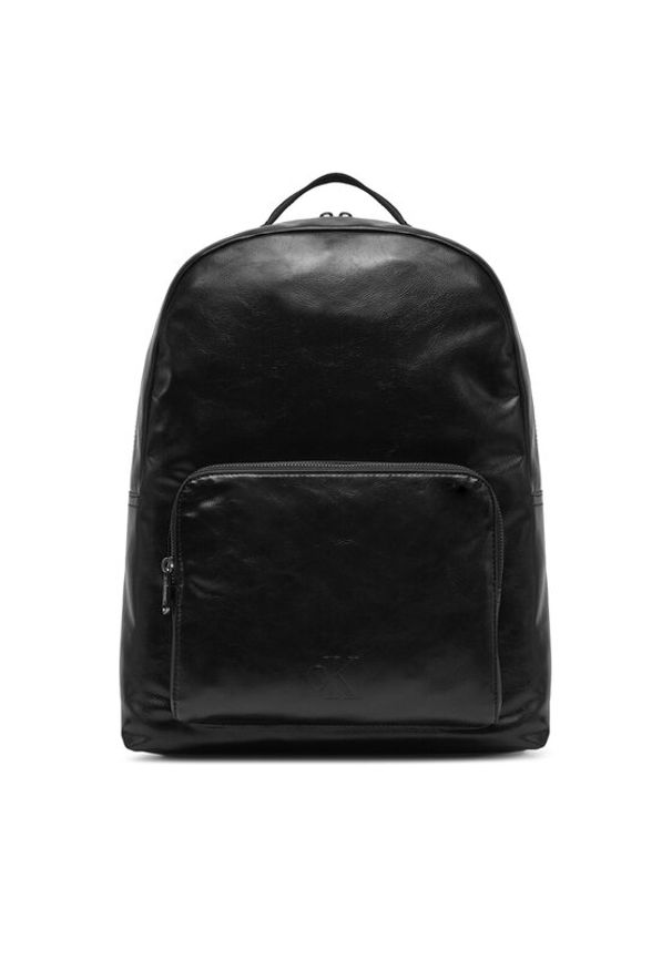 Calvin Klein Jeans Plecak Tumbled Zip Top Backpack43 Pu K50K512989 Czarny. Kolor: czarny. Materiał: skóra