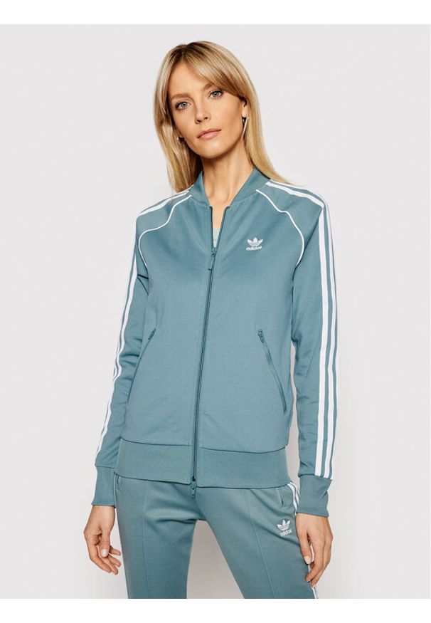 Adidas - adidas Bluza Primeblue Sst Track GN2944 Zielony Regular Fit. Kolor: zielony. Materiał: bawełna