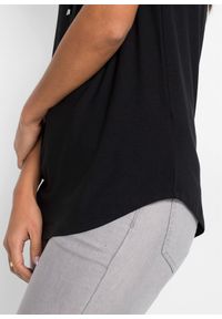 bonprix - Top z mieszanki wiskozy. Kolor: czarny. Materiał: wiskoza #3