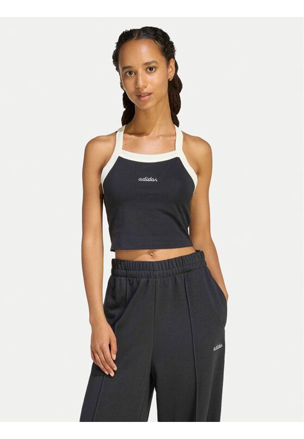 Adidas - adidas Top Seasonal Essentials Colorpop KC3936 Czarny Slim Fit. Kolor: czarny. Materiał: bawełna