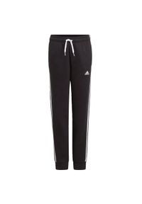 Adidas - Spodnie dla dzieci adidas Essentials 3 Stripes Pant czarne GQ8897. Kolor: czarny, biały, wielokolorowy