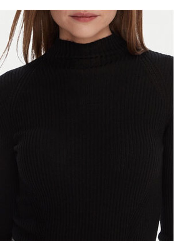 TwinSet - TWINSET Sweter 252TT3111 Czarny Slim Fit. Kolor: czarny. Materiał: wełna