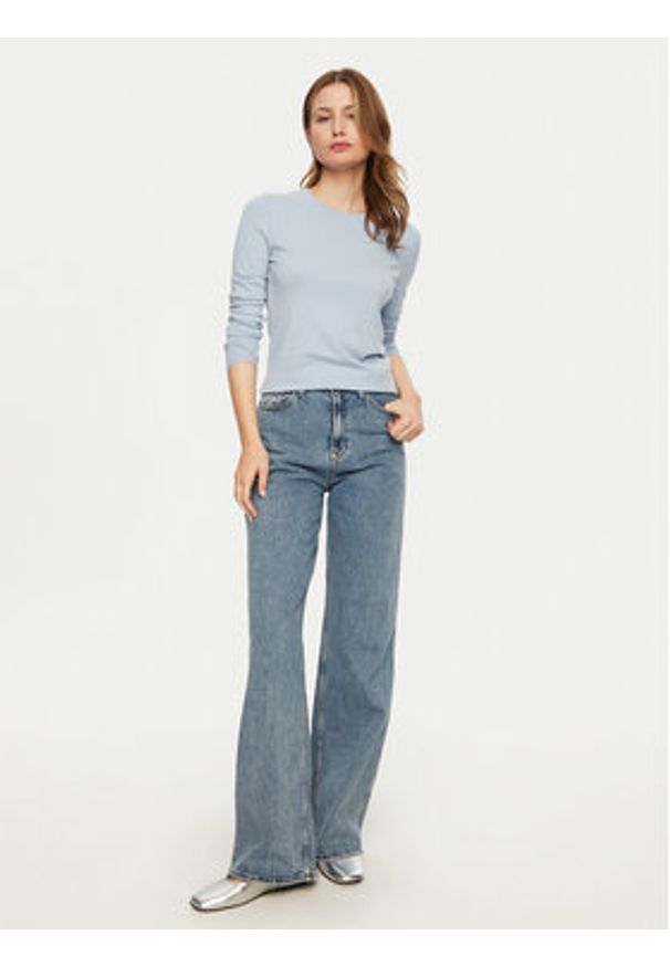 Calvin Klein Bluzka K20K208031 Błękitny Slim Fit. Kolor: niebieski. Materiał: syntetyk