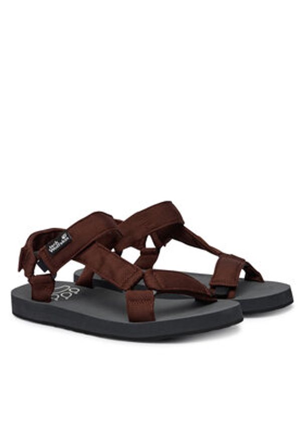 Jack Wolfskin Sandały Taiga A65621 Brązowy ciemny. Kolor: brązowy. Materiał: materiał