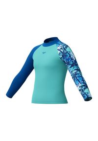 Dziecięca koszulka z długim rękawem Speedo Rash Top. Kolor: zielony, niebieski, wielokolorowy