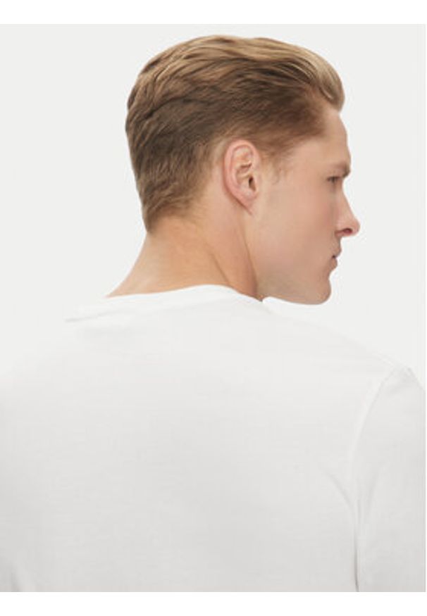 Calvin Klein T-Shirt Double Logo K10K114149 Biały Regular Fit. Kolor: biały. Materiał: bawełna