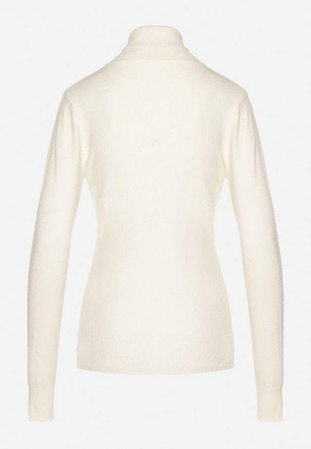 Born2be - Jasnobeżowy Golf Sweter z Wiskozą i Kaszmirem Zailaya. Okazja: na co dzień. Typ kołnierza: golf. Kolor: beżowy. Materiał: wiskoza, kaszmir. Styl: casual