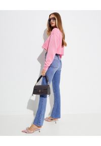 Balmain - BALMAIN - Krótka różowa bluza. Kolor: różowy, wielokolorowy, fioletowy. Materiał: bawełna, kaszmir. Długość rękawa: długi rękaw. Długość: krótkie #4