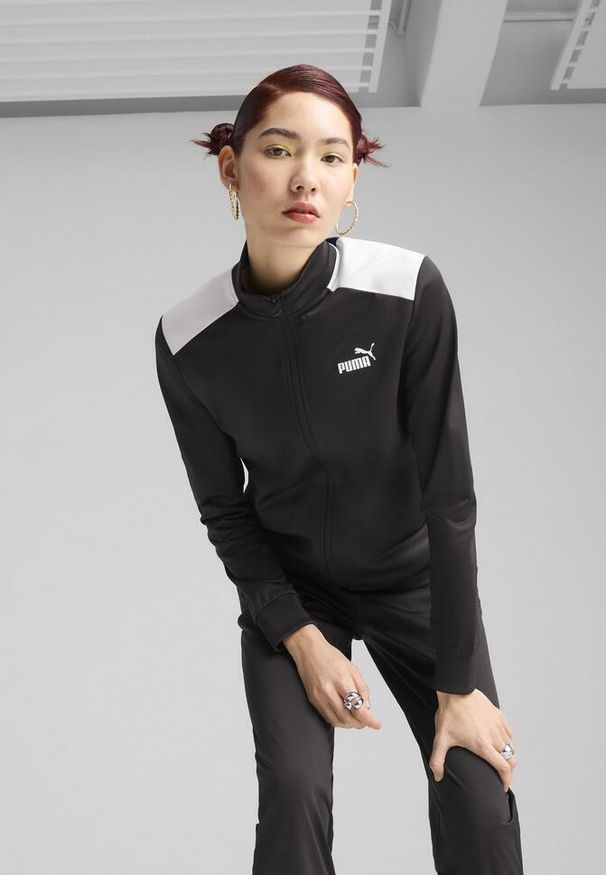 Puma - Damski dres z poliestru PUMA Black. Kolor: zielony, wielokolorowy, czarny, brązowy. Materiał: dresówka, poliester. Wzór: nadruk