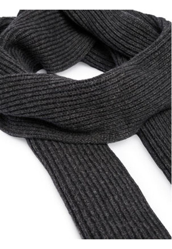Calvin Klein Szalik Ck Metal Wool Rib Scarf LV04D8056G Szary. Kolor: szary. Materiał: wełna
