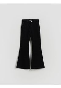 Reserved - Jeansy flare high waist - czarny. Stan: podwyższony. Kolor: czarny
