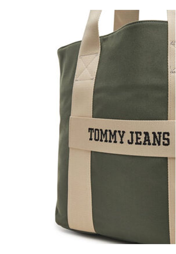 Tommy Jeans Torba Retro Cool Tote AM0AM13278 Khaki. Kolor: brązowy. Materiał: materiał