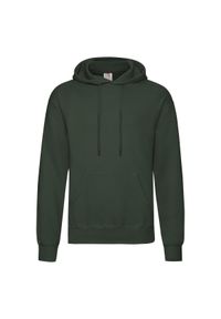 FRUIT OF THE LOOM - Męska Klasyczna Bluza Z Kapturem. Typ kołnierza: kaptur. Kolor: zielony