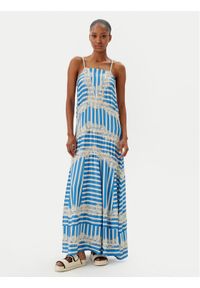 Maaji Sukienka letnia Azure Stripes Rosalia PT2664CLD001 Niebieski Regular Fit. Kolor: niebieski. Materiał: wiskoza. Sezon: lato
