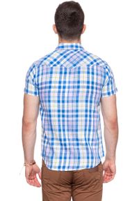 Wrangler - KOSZULA MĘSKA KRÓTKI RĘKAW WRANGLER SS WESTERN SHIRT TURKISH SEA W5A246D86 112130000. Długość rękawa: krótki rękaw. Długość: krótkie. Wzór: kratka #9