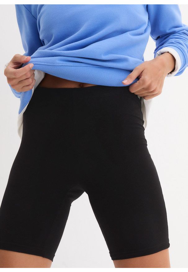 bonprix - Kolarki ze stretchem (2 pary). Kolor: czarny