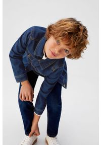 Mango Kids - Kurtka dziecięca John 110-164 cm. Typ kołnierza: bez kaptura. Kolor: morski. Materiał: tkanina, bawełna, jeans, denim. Wzór: gładki #8