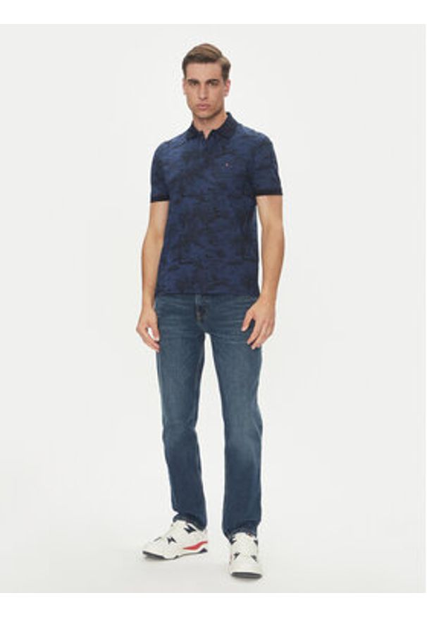 TOMMY HILFIGER - Tommy Hilfiger Polo MW0MW38475 Granatowy Regular Fit. Typ kołnierza: polo. Kolor: niebieski. Materiał: bawełna