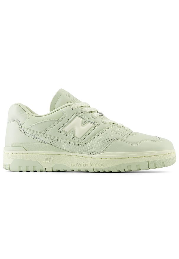 Buty unisex New Balance BB550MCC – zielone. Okazja: na co dzień. Kolor: zielony. Materiał: skóra, syntetyk, materiał. Szerokość cholewki: normalna