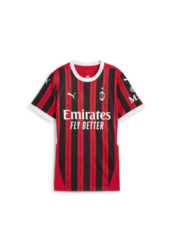 Puma - Damska koszulka domowa AC Milan 24/25 PUMA For All Time Red Black. Kolor: czerwony, wielokolorowy, czarny. Sport: piłka nożna