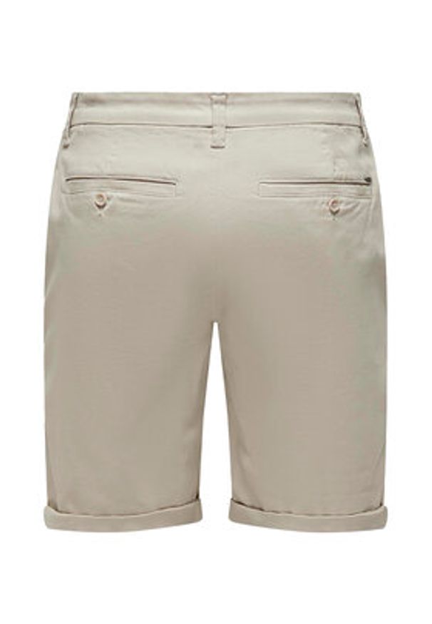 Only & Sons Szorty materiałowe Peter 22027905 Beżowy Regular Fit. Kolor: beżowy. Materiał: bawełna