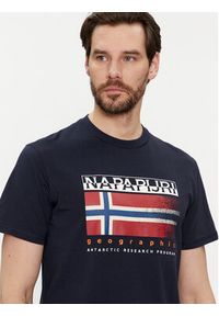 Napapijri T-Shirt S-Kreis NP0A4HQR Granatowy Regular Fit. Kolor: niebieski. Materiał: bawełna