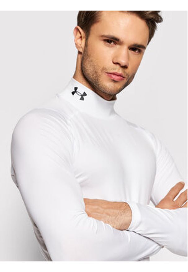Under Armour Koszulka techniczna HeatGear® Mock 1369606 Biały Skinny Fit. Kolor: biały. Materiał: syntetyk
