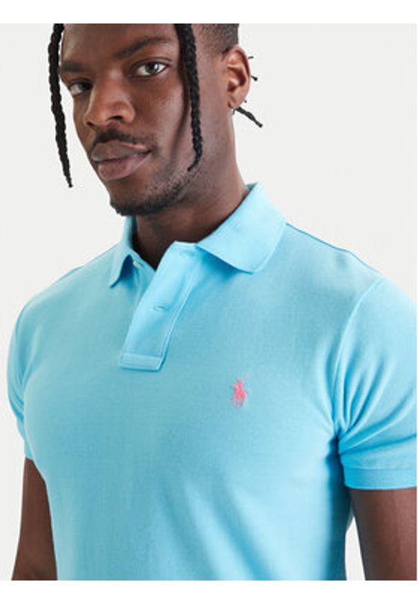 Polo Ralph Lauren Polo Core Replen 710795080 Niebieski Slim Fit. Typ kołnierza: polo. Kolor: niebieski. Materiał: bawełna