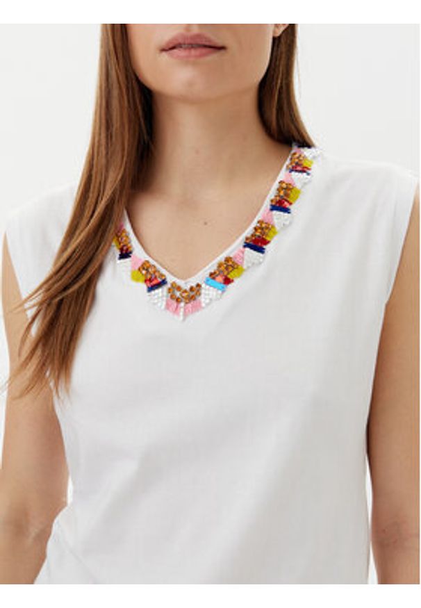 Lola Casademunt by Maite Top MS2515021 Biały Regular Fit. Kolor: biały. Materiał: bawełna