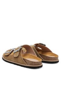 Pollini Klapki SA28373G0MTF0209 Khaki. Kolor: brązowy. Materiał: zamsz, skóra #4