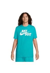 Koszulka sportowa męska Nike Ust Do It Swoosh. Kolor: niebieski. Długość rękawa: krótki rękaw. Długość: krótkie