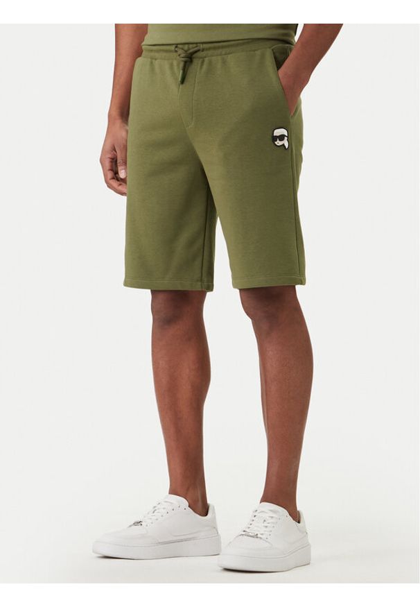 Karl Lagerfeld - KARL LAGERFELD Szorty sportowe 705019 562900 Zielony Regular Fit. Kolor: zielony. Materiał: bawełna. Styl: sportowy