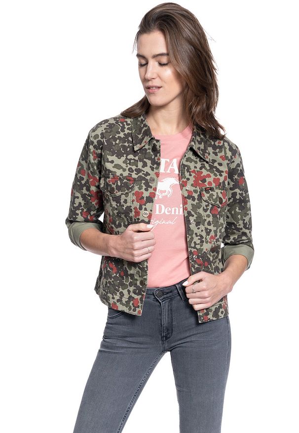 Lee - KURTKA JEANSOWA DAMSKA LEE MILITARY OVERSHIRT REGULAR L51BSBQY 112111517. Materiał: jeans