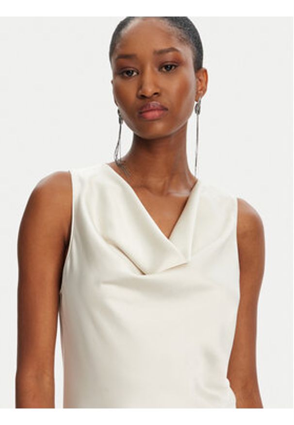 Patrizia Pepe Sukienka koktajlowa 2A2878/A563-B823 Écru Regular Fit. Materiał: syntetyk. Styl: wizytowy