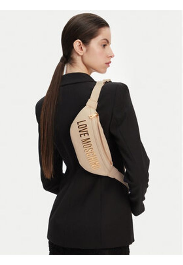 Love Moschino - LOVE MOSCHINO Saszetka nerka JC4195PP1MKD0110 Beżowy. Kolor: beżowy. Materiał: skóra