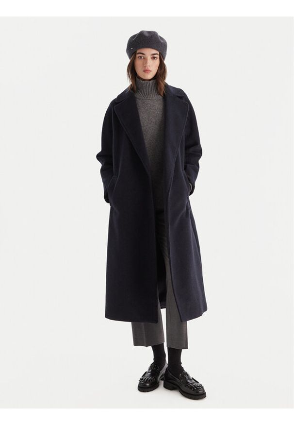 Weekend Max Mara Płaszcz wełniany Tempera 2525016082 Granatowy Regular Fit. Kolor: niebieski. Materiał: wełna