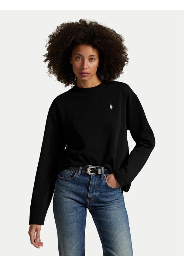 Polo Ralph Lauren Bluzka 211967105002 Czarny Straight Fit. Typ kołnierza: polo. Kolor: czarny. Materiał: bawełna