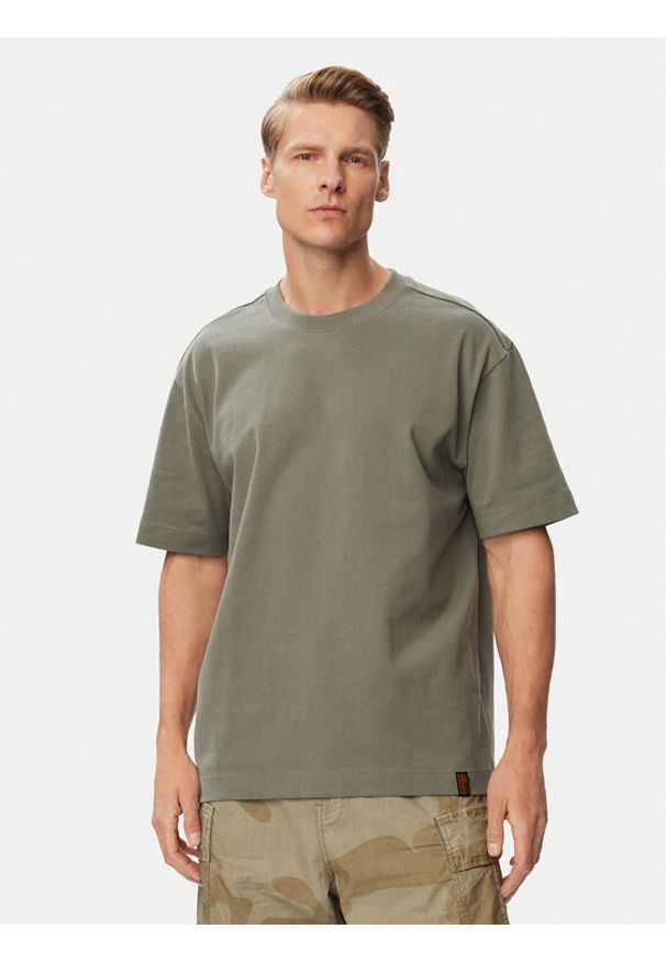 G-Star RAW - G-Star Raw T-Shirt GS-01 D29291-D709 Szary ciemny Regular Fit. Kolor: szary. Materiał: bawełna