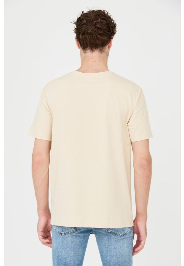 BALMAIN Beżowy męski t-shirt Retro Balmain Flock, Rozmiar XL. Kolor: beżowy. Styl: retro