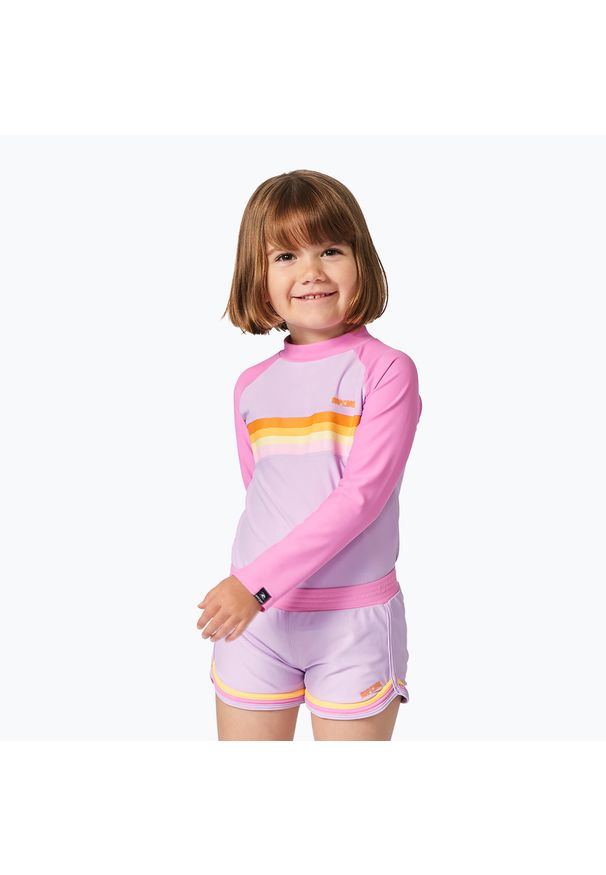 Longsleeve do pływania dziecięcy Rip Curl Rainbow Tide Rash Vest. Kolor: różowy