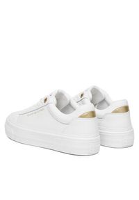 TOMMY HILFIGER - Tommy Hilfiger Sneakersy Th Foxing Platform Leather FW0FW09018 Biały. Kolor: biały. Materiał: skóra. Obcas: na platformie #6