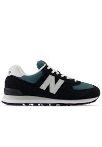Buty New Balance U574MGH - czarne. Kolor: czarny. Materiał: guma, skóra, zamsz, materiał, syntetyk. Szerokość cholewki: normalna. Model: New Balance 574