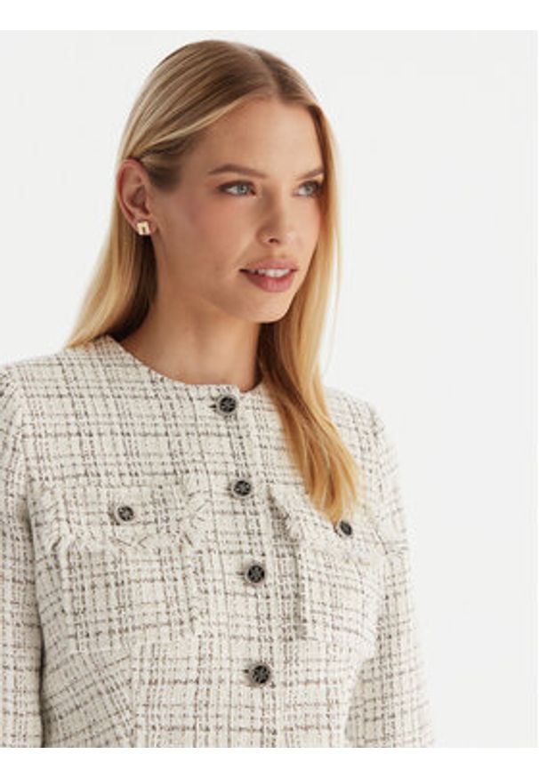 Guess Kurtka przejściowa W5YN44 WHDB2 Biały Regular Fit. Kolor: biały. Materiał: syntetyk