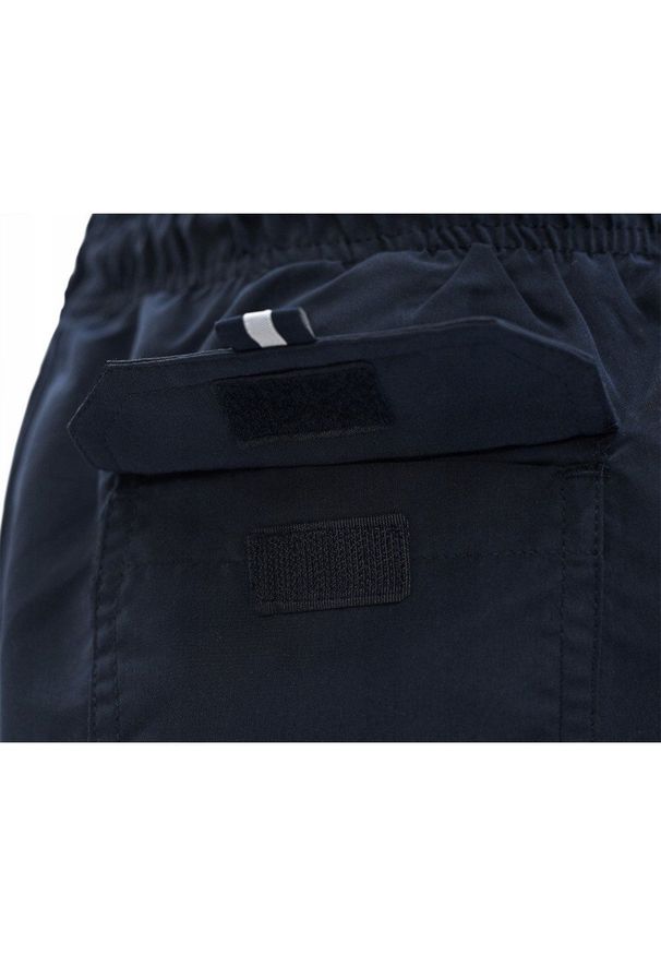 Spodenki Plażowe (Kąpielówki) - Pako Jeans - Granat, Biały Pas. Kolor: niebieski. Materiał: poliester