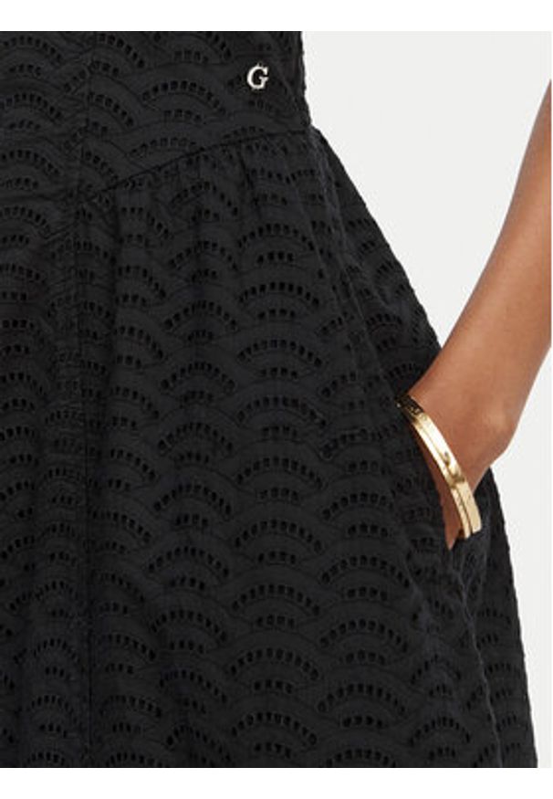 Guess Sukienka letnia W6GK44 W1884 Czarny Regular Fit. Kolor: czarny. Materiał: bawełna. Sezon: lato