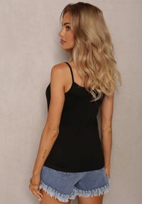 Renee - Czarny Top Bawełniany Palike. Kolor: czarny. Materiał: bawełna. Długość rękawa: na ramiączkach. Wzór: jednolity, gładki