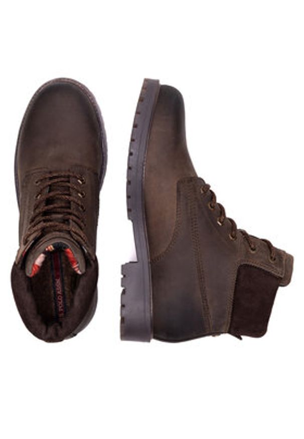 U.S. Polo Assn. Trapery YUMI002M/DL1 Brązowy. Kolor: brązowy. Materiał: zamsz, skóra